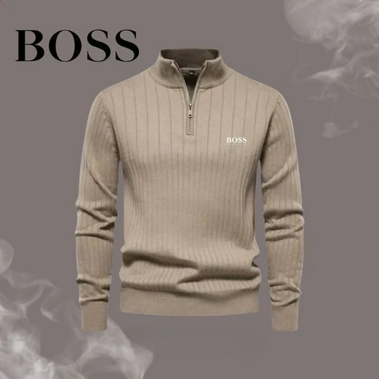 Boss pullover with zipper | Casual men's pullover