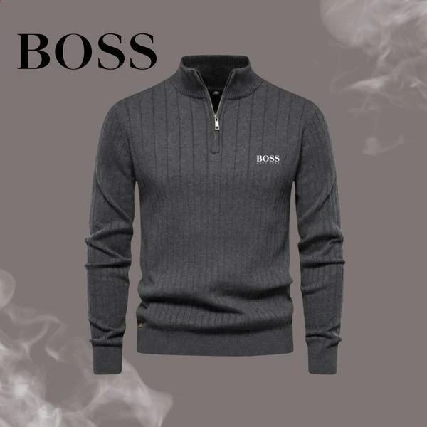 Boss pullover with zipper | Casual men's pullover
